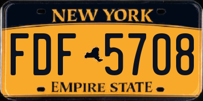 NY license plate FDF5708
