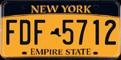 NY license plate FDF5712