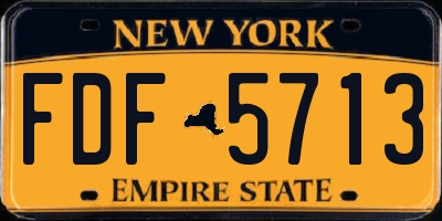 NY license plate FDF5713