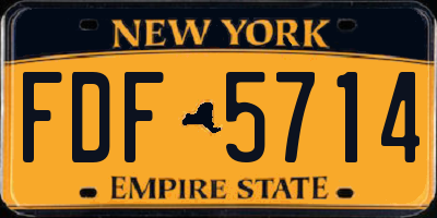 NY license plate FDF5714