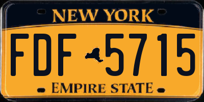 NY license plate FDF5715