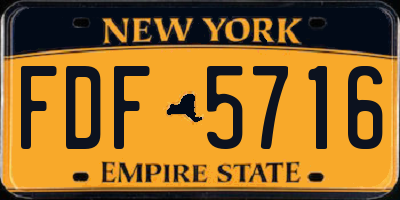 NY license plate FDF5716