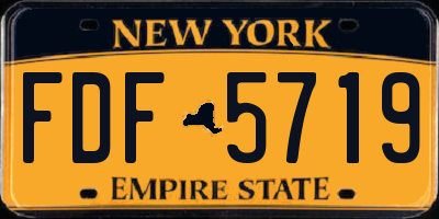 NY license plate FDF5719