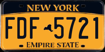 NY license plate FDF5721