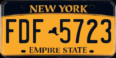 NY license plate FDF5723