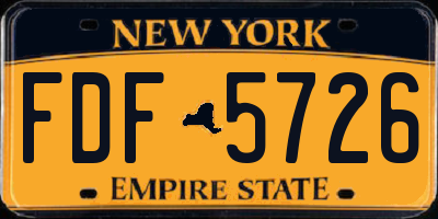 NY license plate FDF5726
