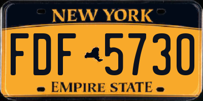 NY license plate FDF5730