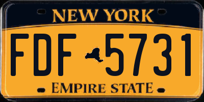 NY license plate FDF5731