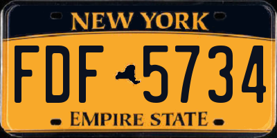 NY license plate FDF5734