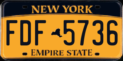 NY license plate FDF5736