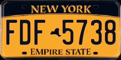 NY license plate FDF5738