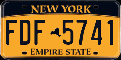 NY license plate FDF5741