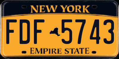 NY license plate FDF5743