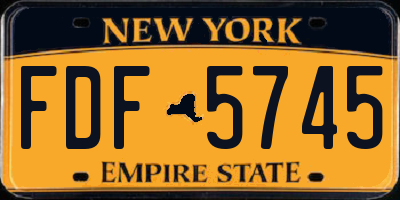NY license plate FDF5745