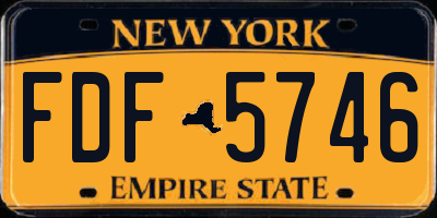 NY license plate FDF5746