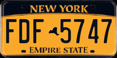 NY license plate FDF5747