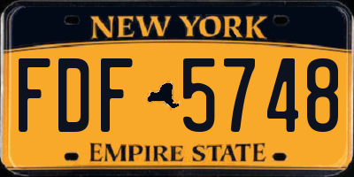 NY license plate FDF5748