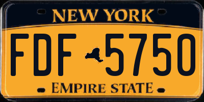 NY license plate FDF5750