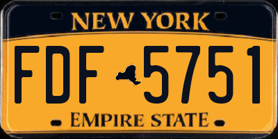 NY license plate FDF5751