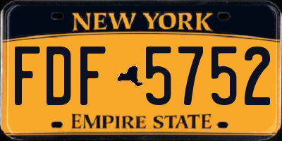 NY license plate FDF5752