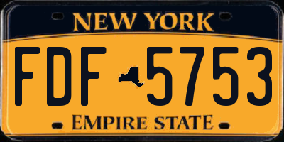 NY license plate FDF5753