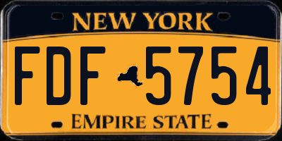 NY license plate FDF5754