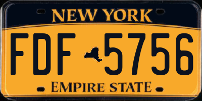 NY license plate FDF5756