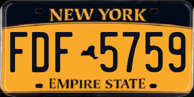 NY license plate FDF5759