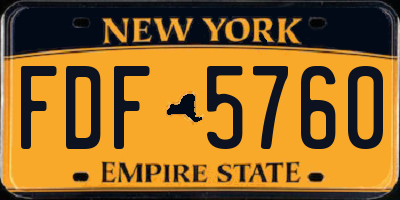 NY license plate FDF5760