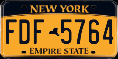NY license plate FDF5764