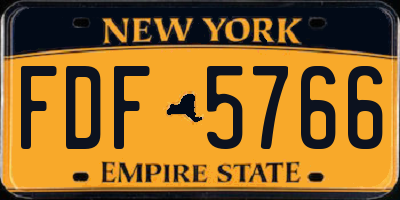 NY license plate FDF5766