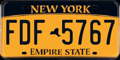 NY license plate FDF5767