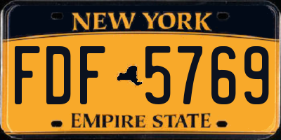 NY license plate FDF5769