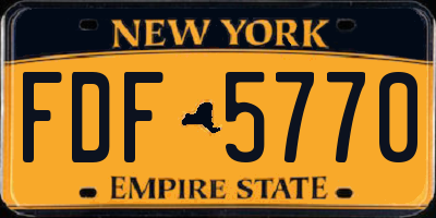 NY license plate FDF5770