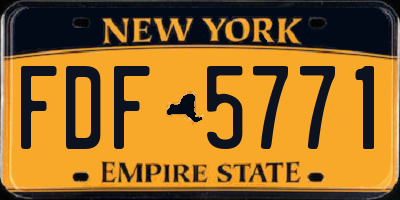 NY license plate FDF5771