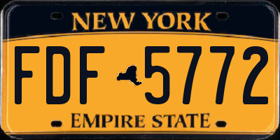 NY license plate FDF5772