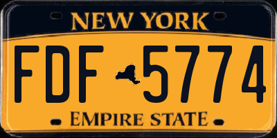NY license plate FDF5774