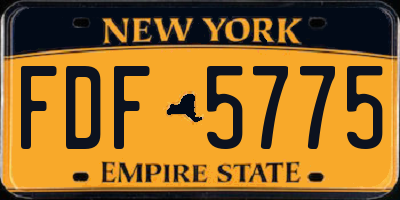 NY license plate FDF5775