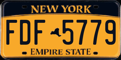 NY license plate FDF5779
