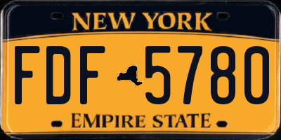 NY license plate FDF5780
