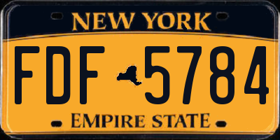 NY license plate FDF5784