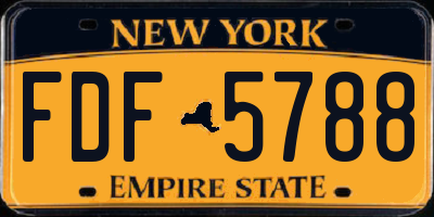 NY license plate FDF5788