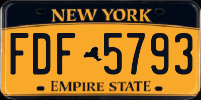 NY license plate FDF5793