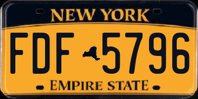 NY license plate FDF5796