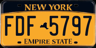 NY license plate FDF5797