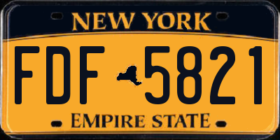 NY license plate FDF5821