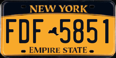 NY license plate FDF5851