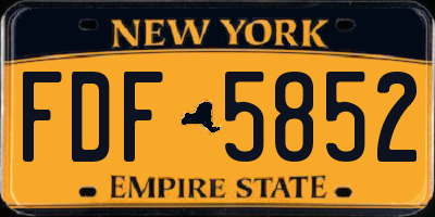 NY license plate FDF5852