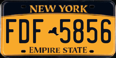 NY license plate FDF5856