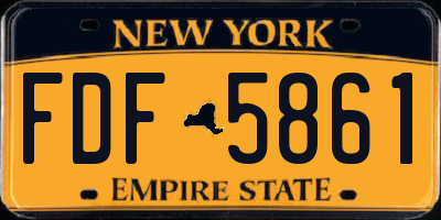 NY license plate FDF5861
